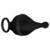 Rebel - oplaadbare testicle massager penisring (zwart)