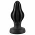 ANOS - superzacht geribbelde anale dildo - 7cm (zwart)