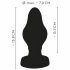 ANOS - superzacht geribbelde anale dildo - 7cm (zwart)