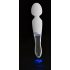 Liaison Wand - oplaadbare, silicone-glas LED vibrator (transparant-wit)