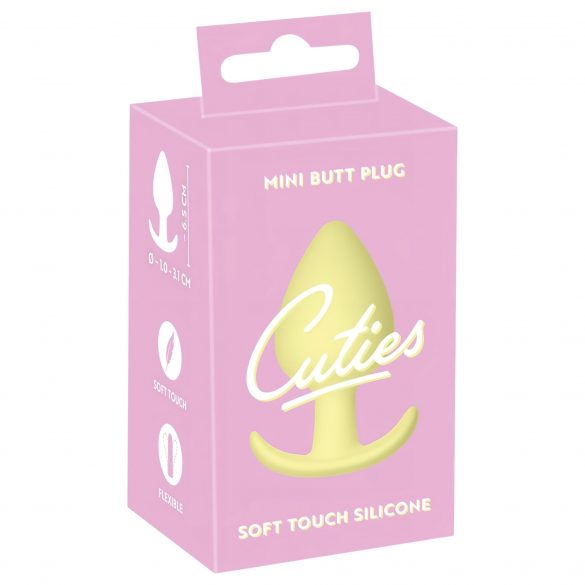 Cuties Mini Butt Plug - siliconen anale dildo - geel (3,1cm)