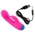 You2Toys bunt. - oplaadbare, waterdichte vibrator met clitorisstimulator (roze)