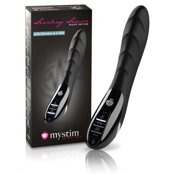 mystim Zwarte Editie Sizzling Simon - elektro-stimulerende vibrator