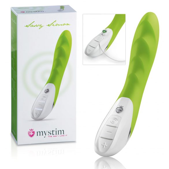 mystim Sassy Simon - dubbelmotor vibrator (groen)