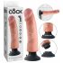 King Cock 9 buigzame, zuignap vibrator (23 cm) - beige