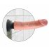 King Cock 9 buigzame, zuignap vibrator (23 cm) - beige