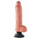 Koning Cock 25 cm buigzame vibrator met zuignap - natuur