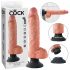 Koning Cock 25 cm buigzame vibrator met zuignap - natuur