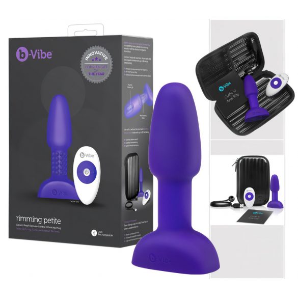 b-Vibe Rimming - roterende parel anale vibrator (paars)