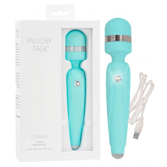 Pillow Talk Cheeky Wand - oplaadbare massagevibrator (turkoois)