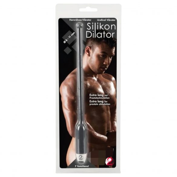 You2Toys Dilator - lange, siliconen urethravibrator - zwart (8-11mm)