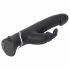 Happyrabbit Realistic - waterdichte, oplaadbare vibrator met clitorisstimulator (zwart)