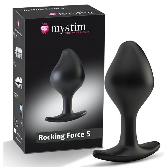 Mystim Rocking Force S - elektro anaal dildo - klein (zwart)