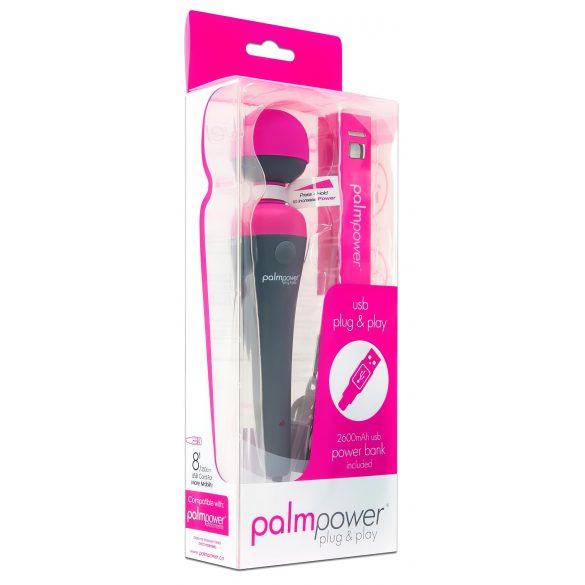 PalmPower Wand - massage vibrator met powerbank (roze-grijs)