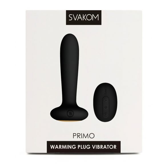 Svakom Primo - oplaadbare, waterdichte, verwarmde anale vibrator (zwart)