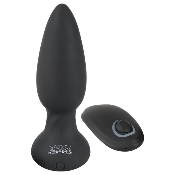 Black Velvet - oplaadbare, draadloze, roterende parel anaal vibrator (zwart)