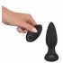 Black Velvet - oplaadbare, draadloze, roterende parel anaal vibrator (zwart)