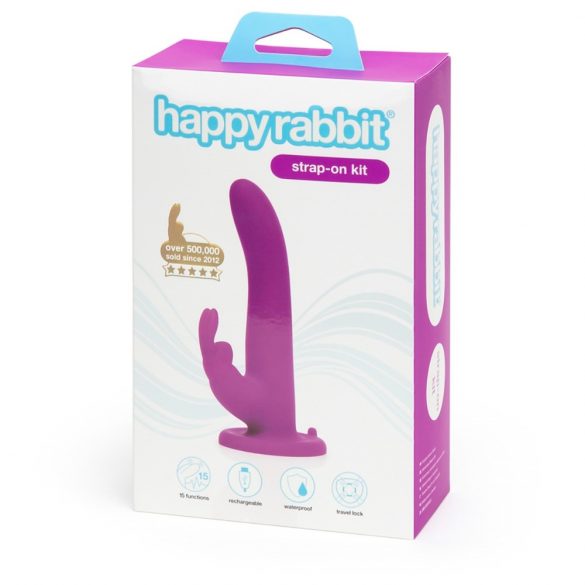 Happyrabbit Strap-On - paarse konijns-vibrator