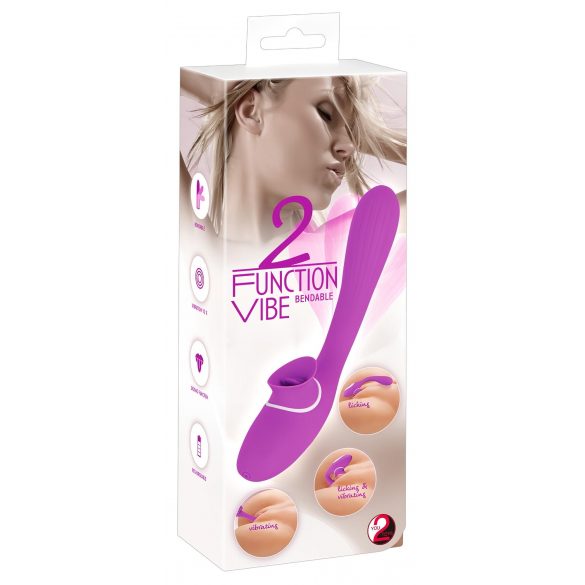 You2Toys - 2-functie Vibrator - oplaadbare clitoris- en vaginale vibrator (paars)