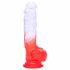 Sunfo - Geleiachtig, levensecht dildo met zuignap - 21 cm (doorzichtig-rood)