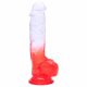 Sunfo - Geleiachtig, levensecht dildo met zuignap - 21 cm (doorzichtig-rood)