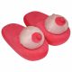 Roze pluche pantoffels - borstvormig