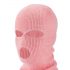 Gezichtsmasker - gebreide roze balaclava met 3 openingen