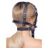 ZADO - leren hoofdmasker met bit en leash (zwart)