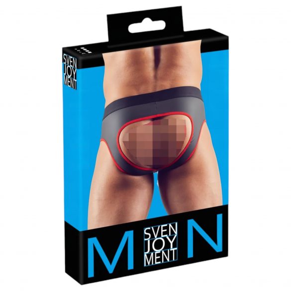 Svenjoyment - open jock slip (zwart-rood)