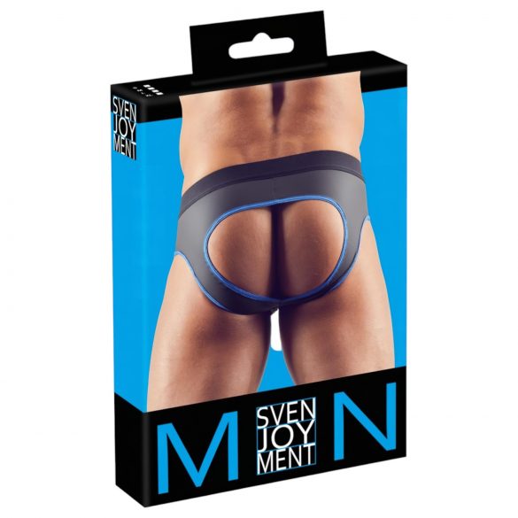 Svenjoyment - open jock slip (zwart-blauw) - L