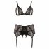 Cottelli Plus Size - Kant lingerie set (zwart)