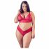 Cottelli Plus Size - zacht kant bh-set (rood)