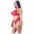 Cottelli Plus Size - zacht kant bh-set (rood)