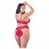 Cottelli Plus Size - zacht kant bh-set (rood)