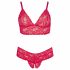 Cottelli Plus Size - zacht kant bh-set (rood)