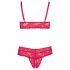 Cottelli Plus Size - zacht kant bh-set (rood)