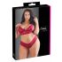 Cottelli Plus Size - zacht kant bh-set (rood) - 2XL