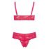 Cottelli Plus Size - zacht kant bh-set (rood) - 2XL