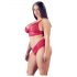 Cottelli Plus Size - zachte kanten beha set (rood) - 3XL