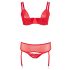 Cottelli Plus Size - Red Versatile Lingerie Set  - 95D/2XL