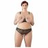 Cottelli Plus Size - parel bh set (zwart) - 2XL