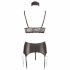 Cottelli Bondage - kanten glanzend lingerie set (4-delig) - M