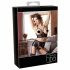 Abierta Fina - Lace Shiny Lingerie Set (Black) 