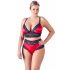 Cottelli Plus Size - Lace Satin Bra Set (Black-Red) 