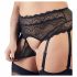 Cottelli Plus Size - strass kanten lingerie set (zwart)