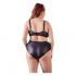 Cottelli Plus Size - kruiselings bh en slip (zwart)