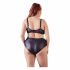 Cottelli Plus Size - kruiselings bh en slip (zwart)