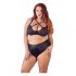 Cottelli Plus Size - kruiselings bh en slip (zwart)