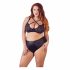 Cottelli Plus Size - kruiselings bh en slip (zwart)