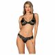 Obsessive Luvae - bloemen en strass bh-set (zwart)